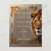 Wild Lion Wedding Einladung Postkarte (Vorderseite)