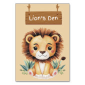 Wild Lion's Den Jungle Safari Tafelschild Tischnummer (Vorderseite)