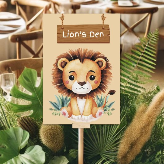 Wild Lion's Den Jungle Safari Tafelschild Tischnummer