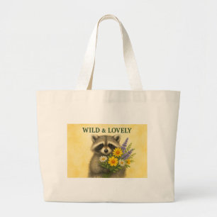 Wild & Lovely Raccoon - Niedliches Waldlandtier mi Jumbo Stoffbeutel
