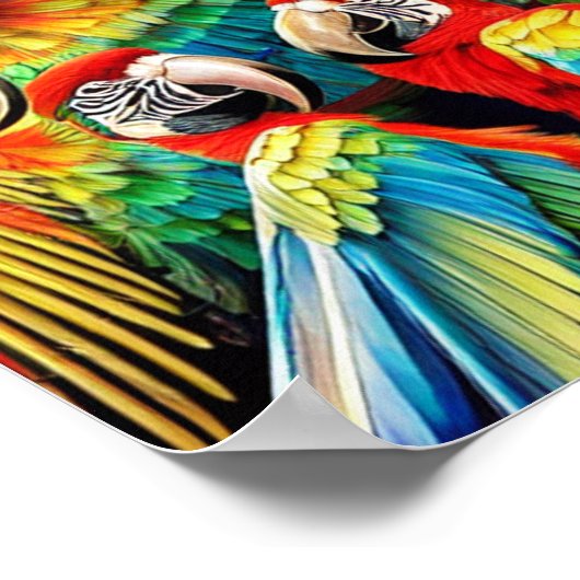 Wild Macaw Birds Poster (Ecke)