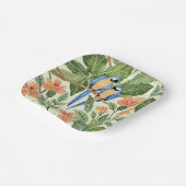 Wild Macaw Jungle Tropical Watercolor Pappteller (Gewinkelt)