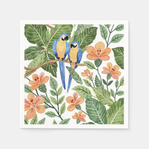 Wild Macaw Jungle Tropical Watercolor Serviette