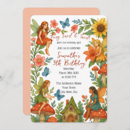 Wild Magical Fairy Garden Geburtstagsparty - Einladung