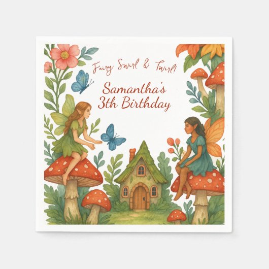 Wild Magical Fairy Garden Geburtstagsparty - Serviette (Vorderseite)