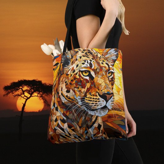 Wild Majesty Cheetah Sunset: Mosaikkunst Tasche