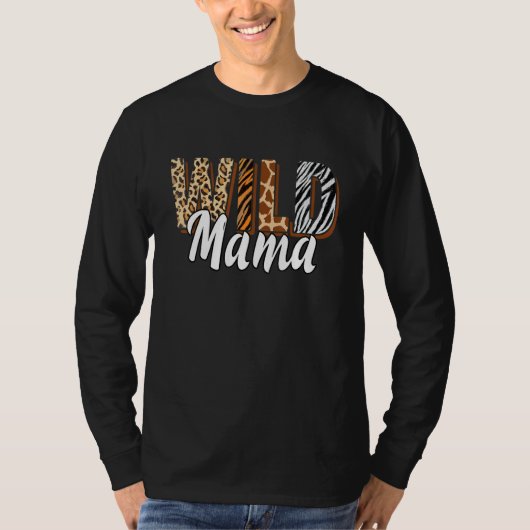 Wild Mama Zoo Born Two be Wild B day Safari Jungle T-Shirt (Vorderseite)