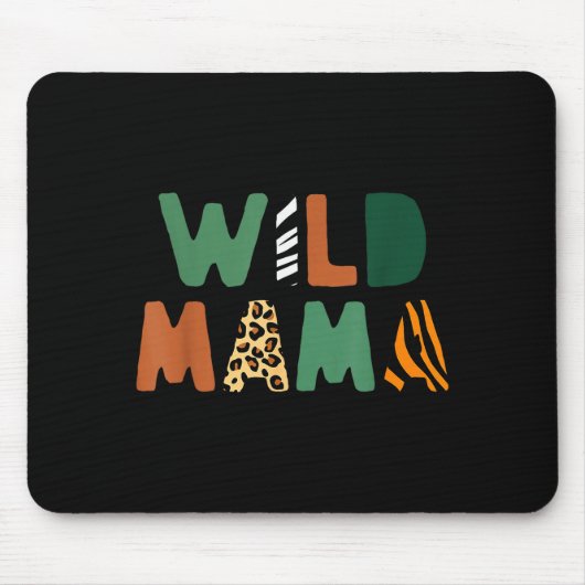 Wild Mama Zoo Born Wild Birthday Safari Jungle Fam Mousepad (Vorne)