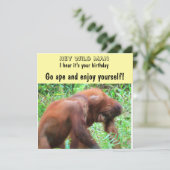 Wild Man Birthday Going Ape Karte (Stehend Vorderseite)