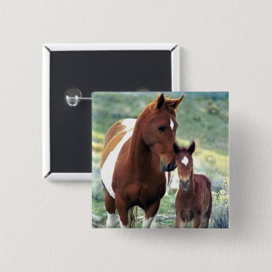 Wild Mare und Foal Button (Vorne & Hinten)