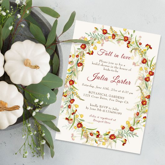 Wild Marigold Blume Foliage Brautparty Einladung