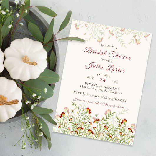 Wild Marigold Blume Foliage Brautparty Einladung