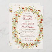 Wild Marigold Blume Foliage Wedding Reception Einladung (Vorne/Hinten)