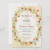 Wild Marigold Blume Wreath Foliage Geburtstag Einladung (Vorderseite)