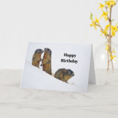 Wild Marmos Schnee Foto Geburtstag Karte (Gelbe Blume)