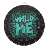 Wild Me Brown und Aquamarin Leopard Design Dartscheibe (vorne)