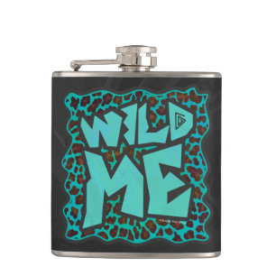 Wild Me Brown und Aquamarin Leopard Design Flachmann
