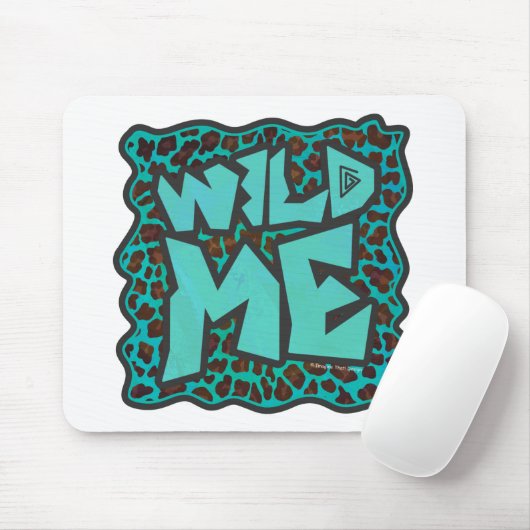 Wild Me Brown und Aquamarin Leopard Design Mousepad (Mit Mouse)