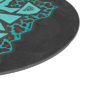 Wild Me Brown und Aquamarin Leopard Design Schneidebrett (Ecke)