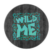 Wild Me Brown und Aquamarin Leopard Design Schneidebrett (Vorderseite)