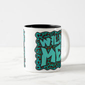 Wild Me Brown und Aquamarin Leopard Design Zweifarbige Tasse (VorderseiteRechts)