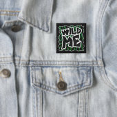 Wild Me Green and Black Zebra Pattern Button (Beispiel)