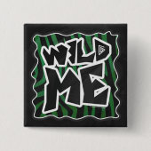 Wild Me Green and Black Zebra Pattern Button (Vorderseite)