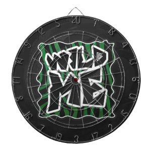 Wild Me Green and Black Zebra Pattern Dartscheibe