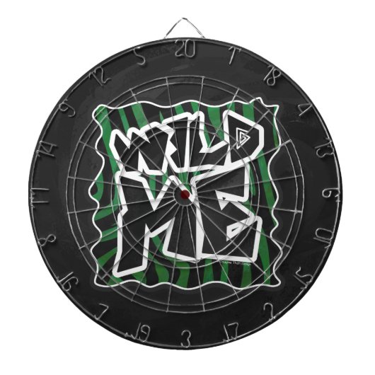 Wild Me Green and Black Zebra Pattern Dartscheibe (vorne)