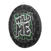 Wild Me Green and Black Zebra Pattern Dartscheibe (Vorderseite rechts)