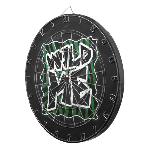 Wild Me Green and Black Zebra Pattern Dartscheibe (Vorderseite rechts)