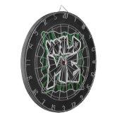 Wild Me Green and Black Zebra Pattern Dartscheibe (Vorderseite Links)