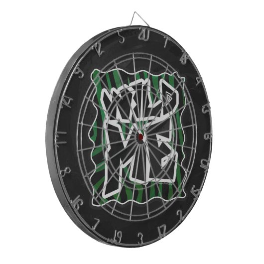 Wild Me Green and Black Zebra Pattern Dartscheibe (Vorderseite Links)