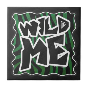 Wild Me Green and Black Zebra Pattern Fliese