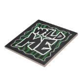 Wild Me Green and Black Zebra Pattern Fliese (Seite)