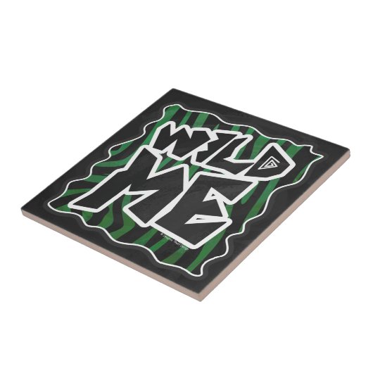 Wild Me Green and Black Zebra Pattern Fliese (Seite)