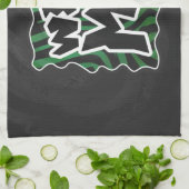 Wild Me Green and Black Zebra Pattern Geschirrtuch (Gefaltet)