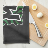 Wild Me Green and Black Zebra Pattern Geschirrtuch (Viertel Falte)