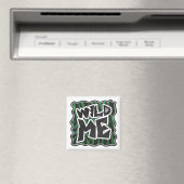 Wild Me Green and Black Zebra Pattern Magnet (In Situ (Geschirrspüler))