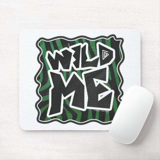 Wild Me Green and Black Zebra Pattern Mousepad (Mit Mouse)