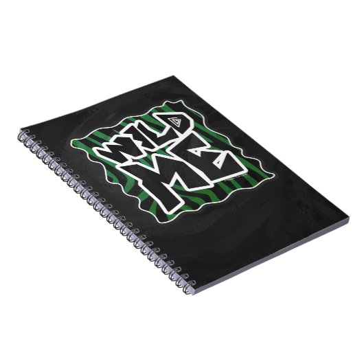 Wild Me Green and Black Zebra Pattern Notizblock (Rechte Seite)