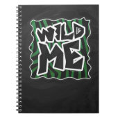 Wild Me Green and Black Zebra Pattern Notizblock (Vorderseite)