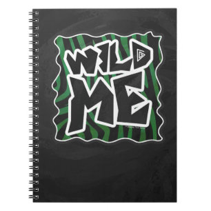 Wild Me Green and Black Zebra Pattern Notizblock