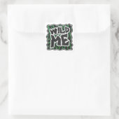 Wild Me Green and Black Zebra Pattern Quadratischer Aufkleber (Tasche)