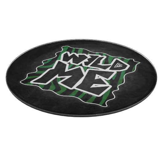 Wild Me Green and Black Zebra Pattern Schneidebrett (Ecke)