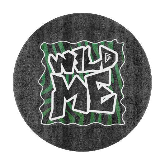 Wild Me Green and Black Zebra Pattern Schneidebrett (Vorderseite)