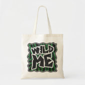 Wild Me Green and Black Zebra Pattern Tragetasche (Vorne)