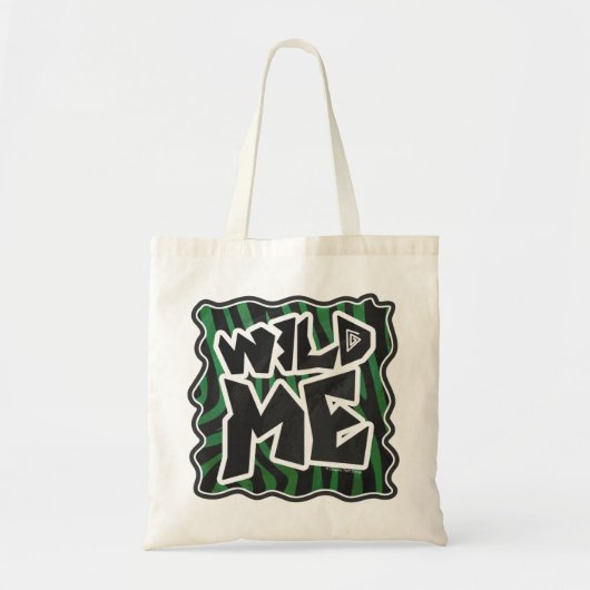 Wild Me Green and Black Zebra Pattern Tragetasche (Vorne)