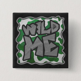 Wild Me Kuh Grün und Weiß Button