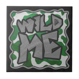 Wild Me Kuh Grün und Weiß Fliese